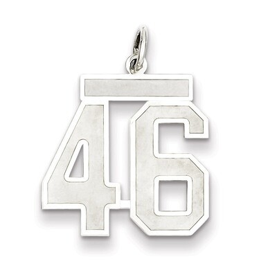 Pendant Number 46 Satin Sterling Silver Medium QPM46, MPN: QPM46, 883957127170