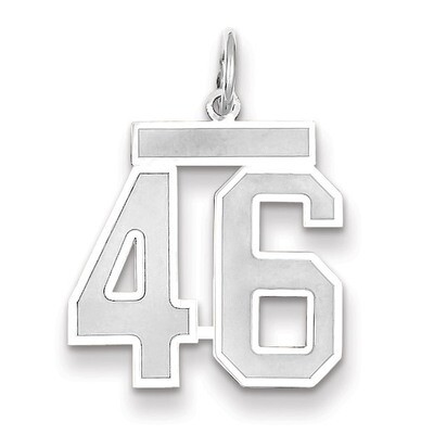 Number 46 Charm Medium Satin 14k white Gold WSM46, MPN: WSM46, 883957077529