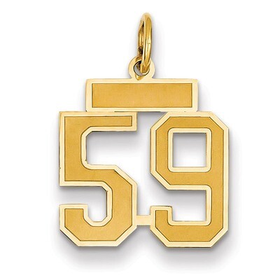 Number 59 Charm 14k Gold Small Satin  LSS59, MPN: LSS59, 883957069852