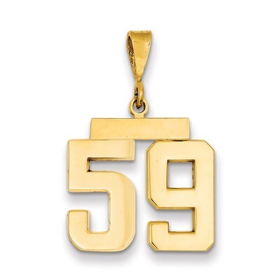 Number 59 Charm 14k Gold Medium Polished MP59, MPN: MP59, 883957135533