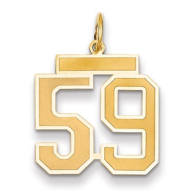 Number 59 Charm 14k Gold Medium Satin LSM59, MPN: LSM59, 883957074870