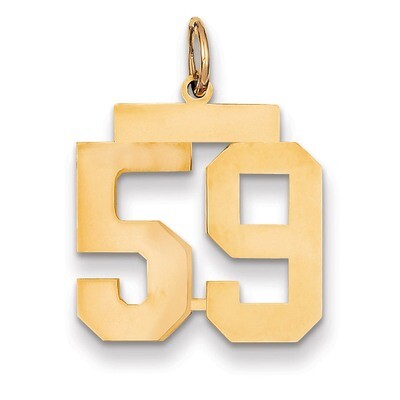 Number 59 Charm 14k Gold Medium Polished LM59, MPN: LM59, 883957219417