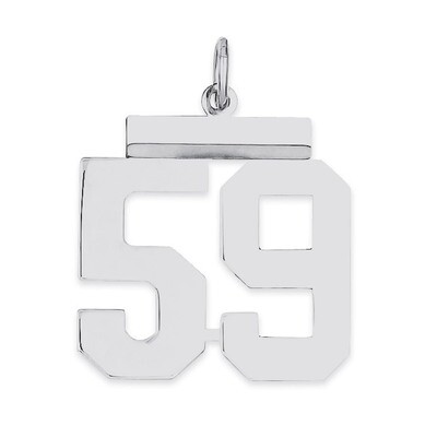 Pendant Number 59 Polished Sterling Silver Medium QMS59, MPN: QMS59, 191101278310