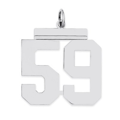 Charm Number 59 Polished Sterling Silver Large QPL59, MPN: QPL59, 191101281099