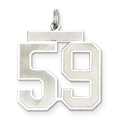 Pendant Number 59 Satin Sterling Silver Large QPP59, MPN: QPP59, 191101281983