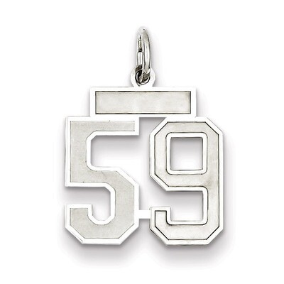 Charm Number 59 Satin Sterling Silver Small QPS59, MPN: QPS59, 191101282874