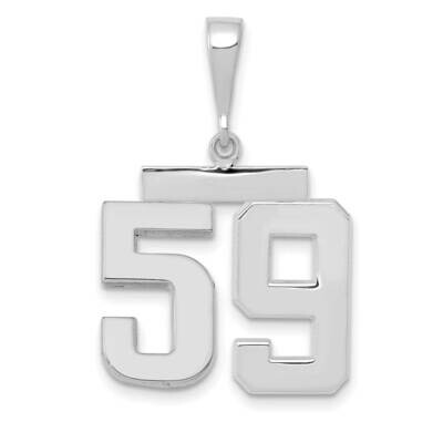 Number 59 Charm 14k White Gold Polished Medium WMP59, MPN: WMP59, 196904075715