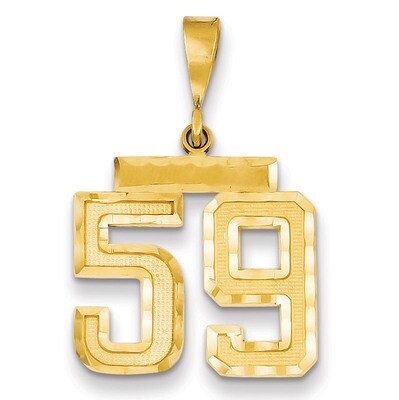 Number 59 Charm 14k Gold Medium Diamond-cut  MN59, MPN: MN59, 883957139432
