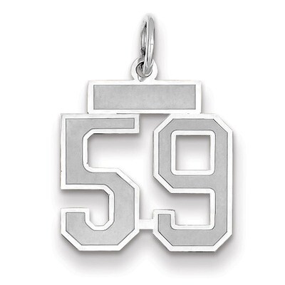 Number 59 Charm Small Satin 14k white Gold WSS59, MPN: WSS59, 883957072005