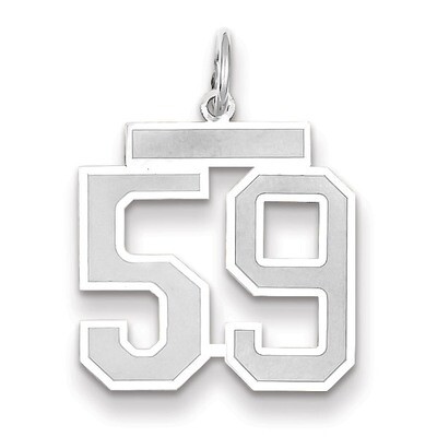Number 59 Charm Medium Satin 14k white Gold WSM59, MPN: WSM59, 883957079219