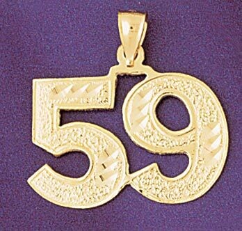 Dazzlers Jewelry Number 59 Pendant Necklace Charm Bracelet in Yellow, White or Rose Gold 950959, MP…