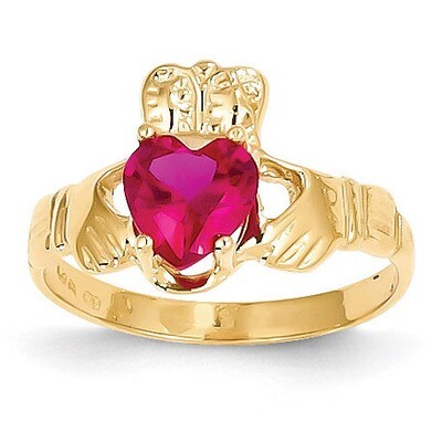 July Birthstone Claddagh Ring 14k Gold R493, MPN: R493, 883957285115