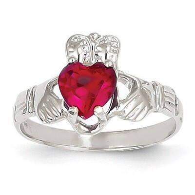 July Birthstone Claddagh Ring 14k White Gold R505, MPN: R505, 883957285238