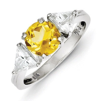 Citrine ring Sterling Silver QR680, MPN: QR680, 815479013907