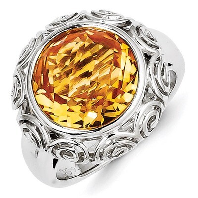 Citrine Ring Sterling Silver QR4613CI, MPN: QR4613CI, 191101191060