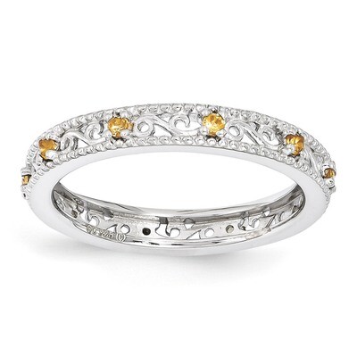 Citrine Ring - Sterling Silver QSK1492, MPN: QSK1492, 886774204970