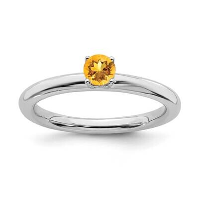 Citrine Ring Sterling Silver Rhodium-plated QSK1909, MPN: QSK1909, 191101719424