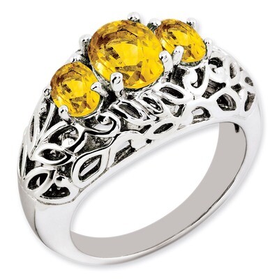 Citrine Ring Sterling Silver QR3278CI, MPN: QR3278CI, 883957363981
