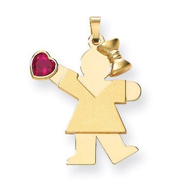 July Birthstone Charm 14k Gold Girl with Cubic Zirconia XK264JUL, MPN: XK264JUL, 883957377445