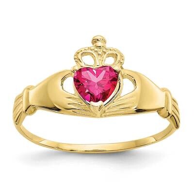 CZ Diamond July Birthstone Claddagh Heart Ring 10k Gold 10D1798, MPN: 10D1798, 191101729140