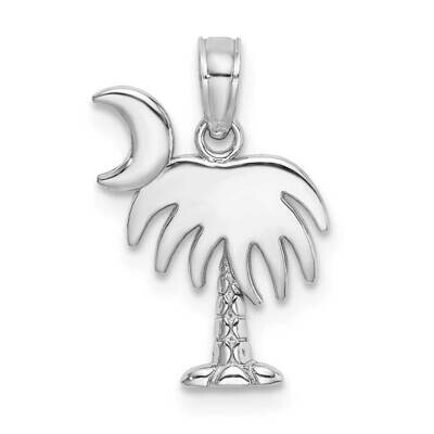 Charleston Palm Tree with Moon Charm 14k White Gold Polished D4095W, MPN: D4095W, 637218137930