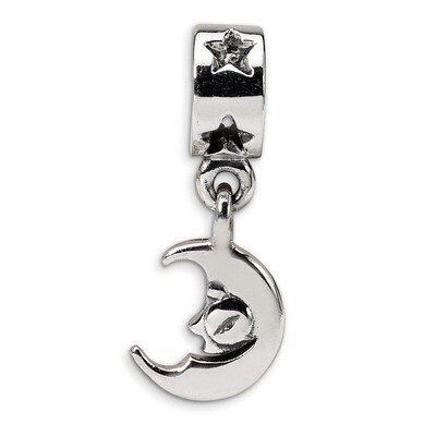 Crescent Moon Dangle Bead - Sterling Silver QRS1614, MPN: QRS1614, 883957307282