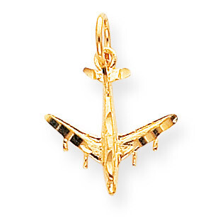 Solid Satin Airplane Charm 10k Gold 10C748, MPN: 10C748, 883957429861