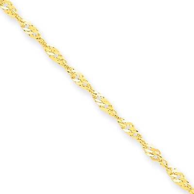 1.70mm Singapore Chain 7 Inch 10k Gold 10KPE10-7, MPN: 10KPE10-7, 886774539720