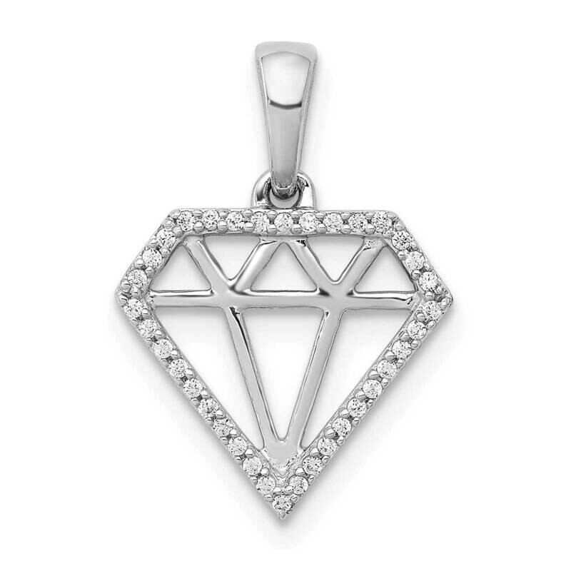 Diamond Shape Pendant 14k White Gold Diamond PM3697-011-WA, MPN: PM3697-011-WA, 883957274720