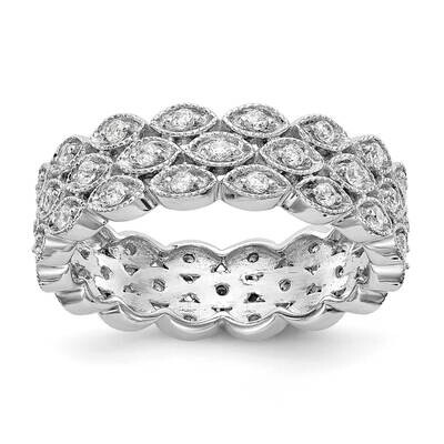 3 Row Marquise Shaped Lab Grown Diamond SI1/SI2 G H I Eternity Band 14k White Gold ET0040-050-5WLG,…