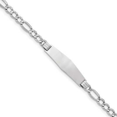 Polished Soft Diamond Shape ID with Semi-SolSoft Diamond Shape ID Fi 14k white Gold DCID135CW-8, MP…
