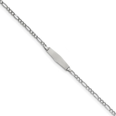 Polished Soft Diamond Shape ID with Semi-SolSoft Diamond Shape ID Fi 14k white Gold DCID134CW-7, MP…