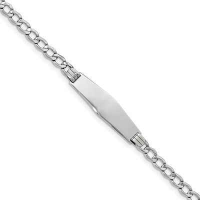 Polished Soft Diamond Shape ID with Semi-SolSoft Diamond Shape ID Cu 14k white Gold DCID133CW-7, MP…