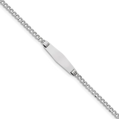 Polished Soft Diamond Shape ID with Semi-SolSoft Diamond Shape ID Cu 14k white Gold DCID106CW-8, MP…