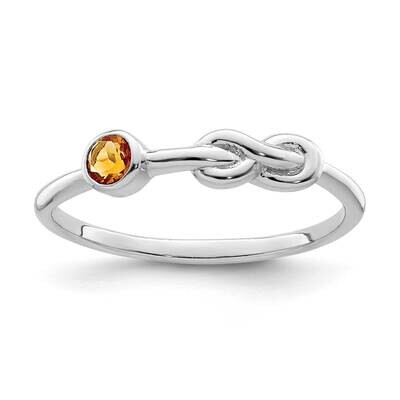 Infinity Citrine Ring Sterling Silver Rhodium-Plated Polished QBR34NOV, MPN: QBR34NOV,