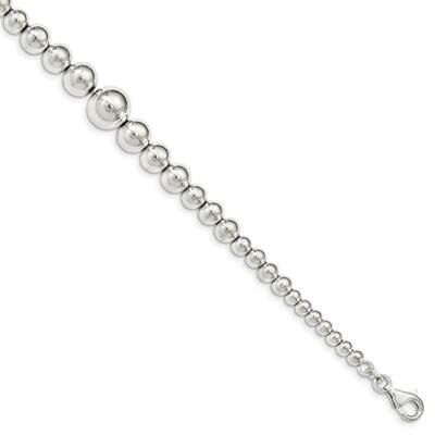 Beaded Bracelet Sterling Silver Polished QG5036-7.5, MPN: QG5036-7.5, 883957939773