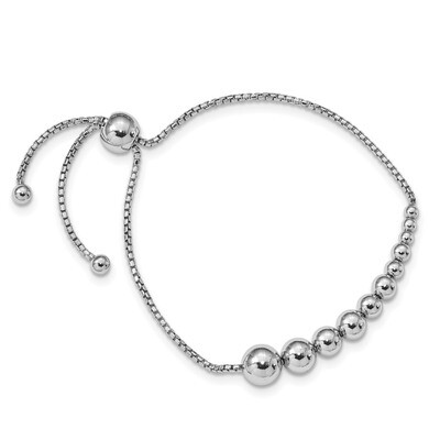 Leslie&#39;s Beaded Adjustable Bracelet Sterling Silver Polished HB-QLF889, MPN: QLF889, 191101675881
