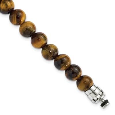 8mm Tigers Eye Beaded 8.5in Bracelet/Bead not included, sold seperately Sterling Silver QRS4336TIG-…