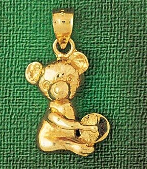 Dazzlers Jewelry Teddy Bear Pendant Necklace Charm Bracelet in Yellow, White or Rose Gold 2479, MPN…