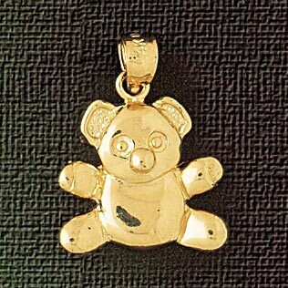 Dazzlers Jewelry Teddy Bear Pendant Necklace Charm Bracelet in Yellow, White or Rose Gold 2469, MPN…