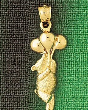 Dazzlers Jewelry Teddy Bear Pendant Necklace Charm Bracelet in Yellow, White or Rose Gold 2470, MPN…