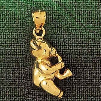 Dazzlers Jewelry Teddy Bear Pendant Necklace Charm Bracelet in Yellow, White or Rose Gold 2480, MPN…