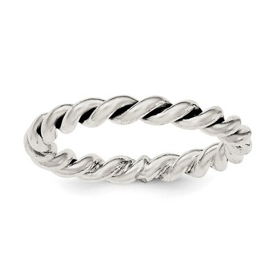 Twisted 3mm Women&#39;s Ring Sterling Silver Polished QR6099, MPN: QR6099, 191101783500