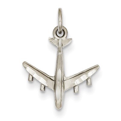 3-D Airplane Charm 14k White Gold D1228, MPN: D1228, 883957862385
