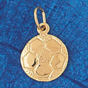 Dazzlers Jewelry Soccer Ball Pendant Necklace Charm Bracelet in Yellow, White or Rose Gold 3256, MP…