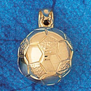 Dazzlers Jewelry Soccer Ball Pendant Necklace Charm Bracelet in Yellow, White or Rose Gold 3253, MP…