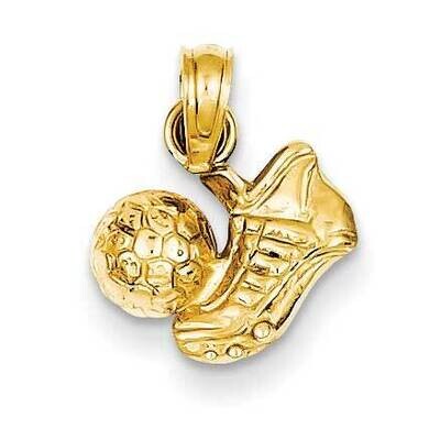 Soccer Ball with Shoe Pendant 14k Gold K3580, MPN: K3580, 637218019588