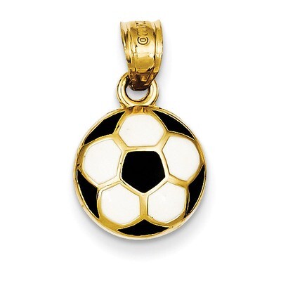 Enameled Soccer Ball Pendant 14k Gold K2089, MPN: K2089, 752908168930