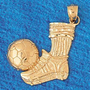 Dazzlers Jewelry Soccer Ball Pendant Necklace Charm Bracelet in Yellow, White or Rose Gold 3250, MP…