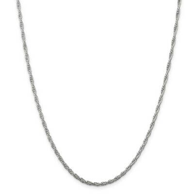 2.5mm Loose Rope Chain 26 Inch Sterling Silver QFC45-26, MPN: QFC45-26,